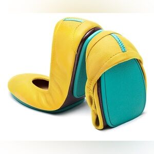 Tieks Foldable Leather Ballet Flats Mustard Yellow Size 11